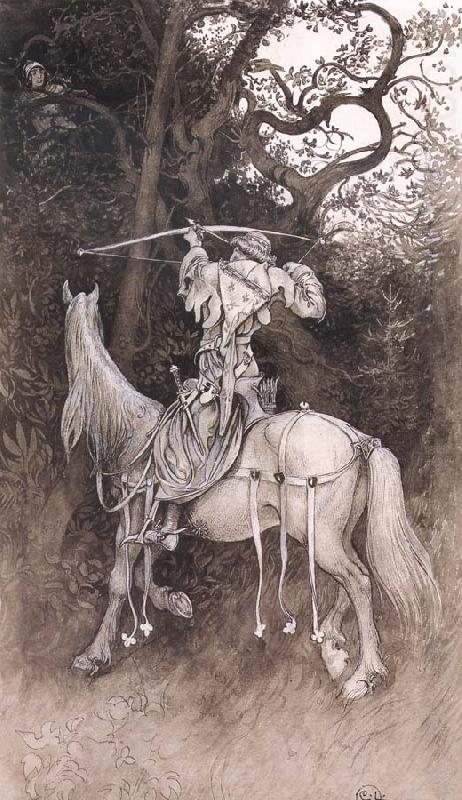 Carl Larsson Erland Draws His Bow Pen and ink Wash-drawing china oil painting image